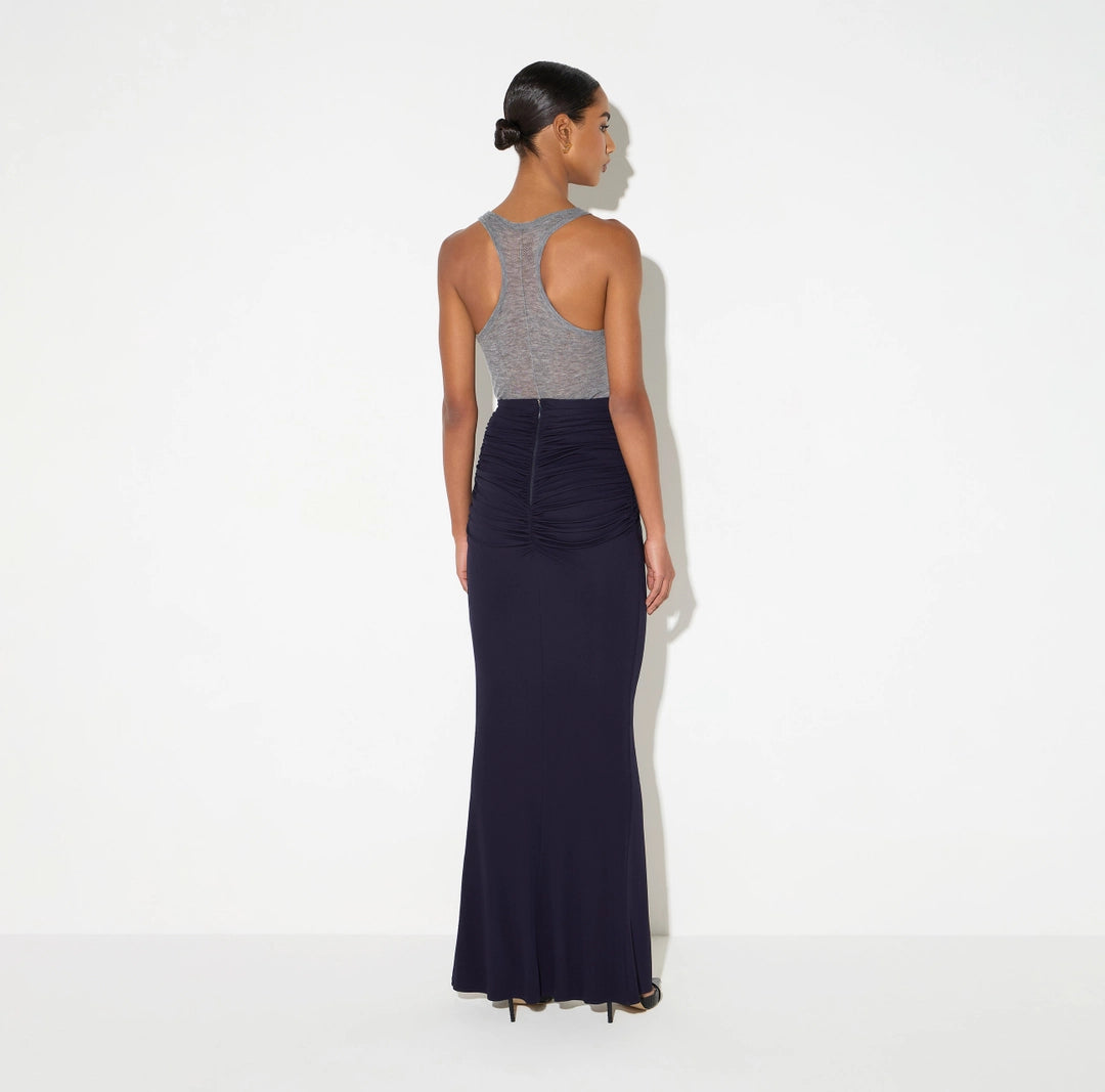 Gonna in jersey crêpe con logo gioiello GO25167E2 Elisabetta Franchi