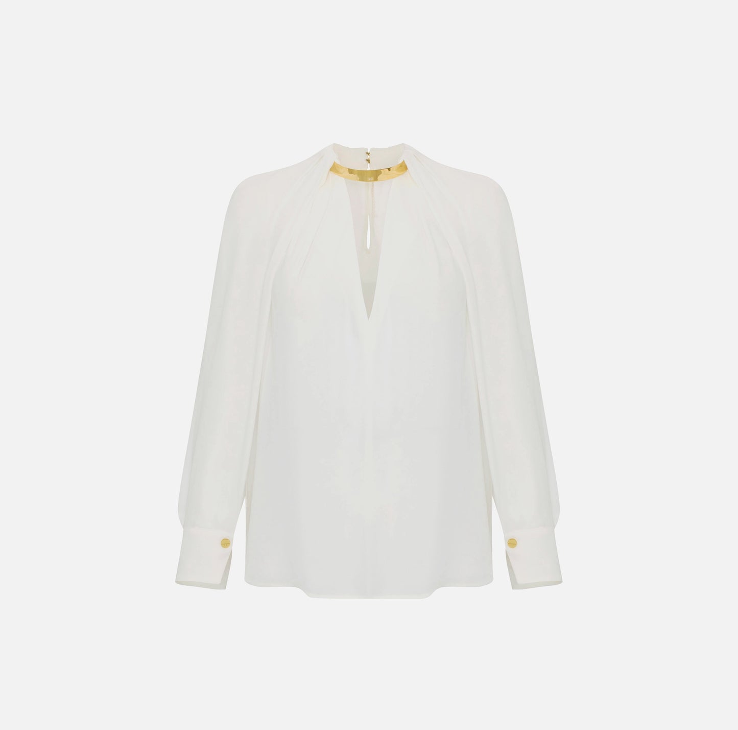 Blusa in georgette di viscosa con dettaglio gioiello CA12961E2 Elisabetta Franchi