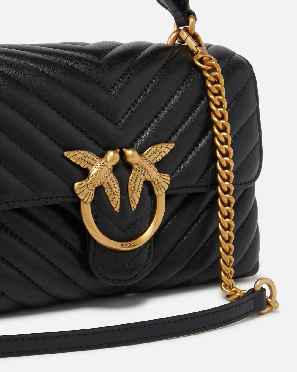 Borsa piccola a mano Lady Love Bag Puff Chevron Pinko