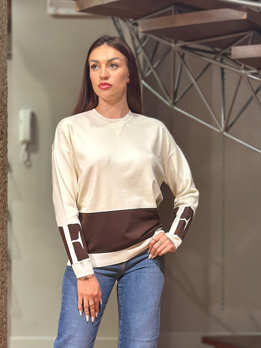 Maglia in viscosa con bande lucide MK01S56E2 Elisabetta Franchi
