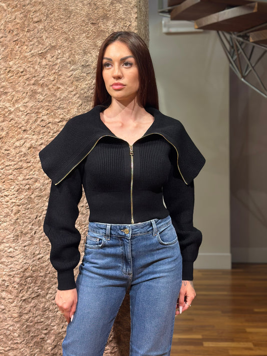 Cardigan in misto lana con zip MK04S56E2 Elisabetta Franchi