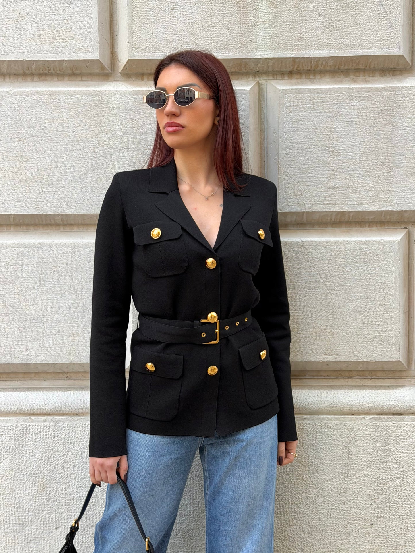 Giacca in maglia punto stoffa MK10B62E2 Elisabetta Franchi