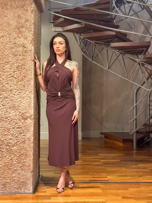 Abito in jersey leggero con scollo incrociato AB71952E2 Elisabetta Franchi