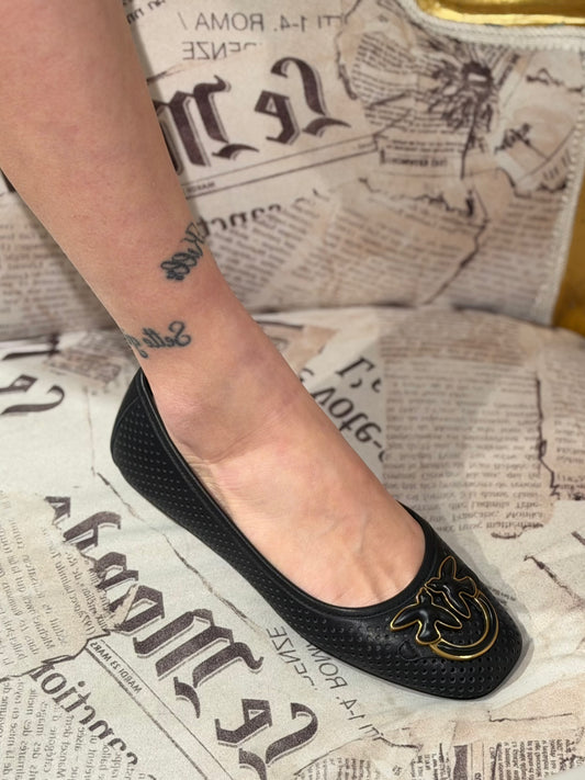 Ballerine traforate in nappa Pinko