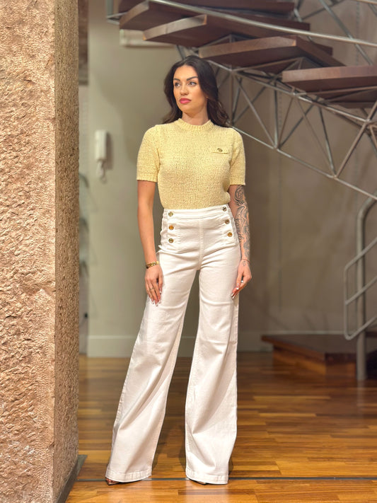 Jeans flare a vita alta Twinset
