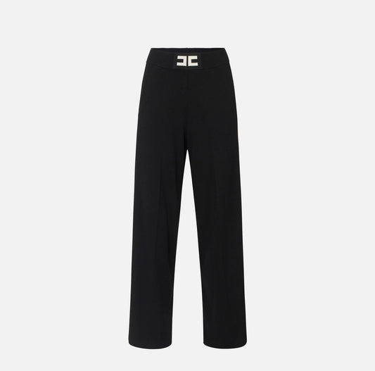 Pantaloni in viscosa con bande lucide KP69S56E2 Elisabetta Franchi
