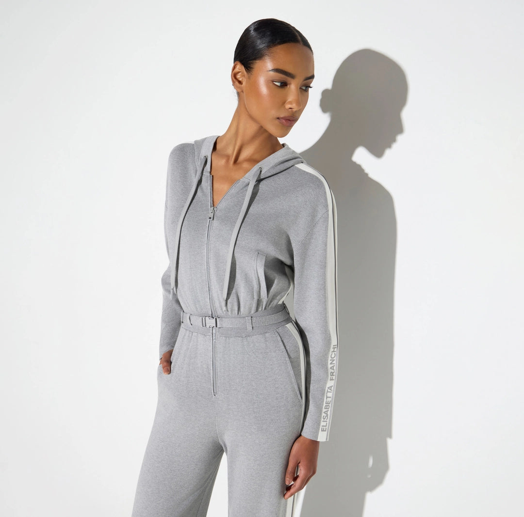 Tuta in maglia bicolore con logo KT71S66E2 Elisabetta Franchi