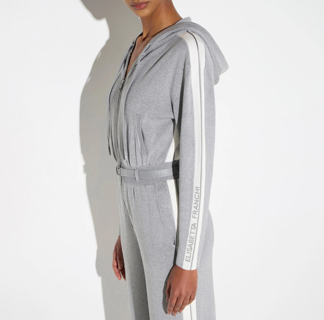 Tuta in maglia bicolore con logo KT71S66E2 Elisabetta Franchi