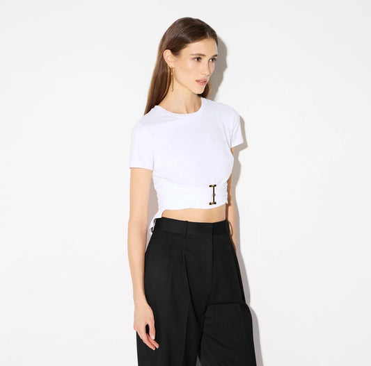T-shirt in jersey con dettaglio gioiello MA00366E2 Elisabetta Franchi