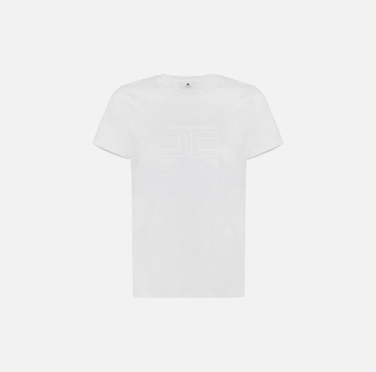 T-shirt in jersey con logo ricamato MA71G61E2 Elisabetta Franchi