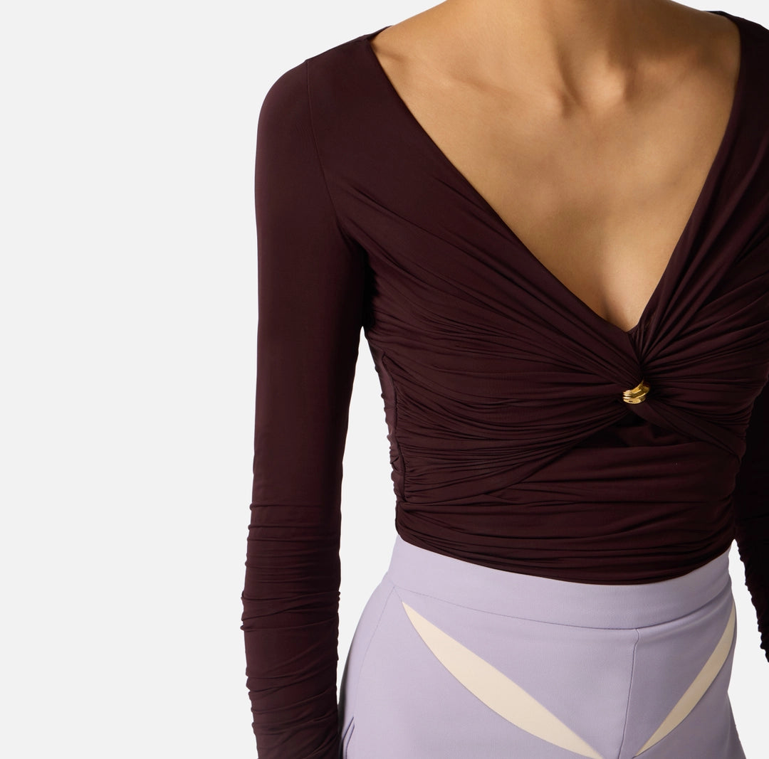 Maglia in jersey con dettaglio gioiello MD02962E2 Elisabetta Franchi