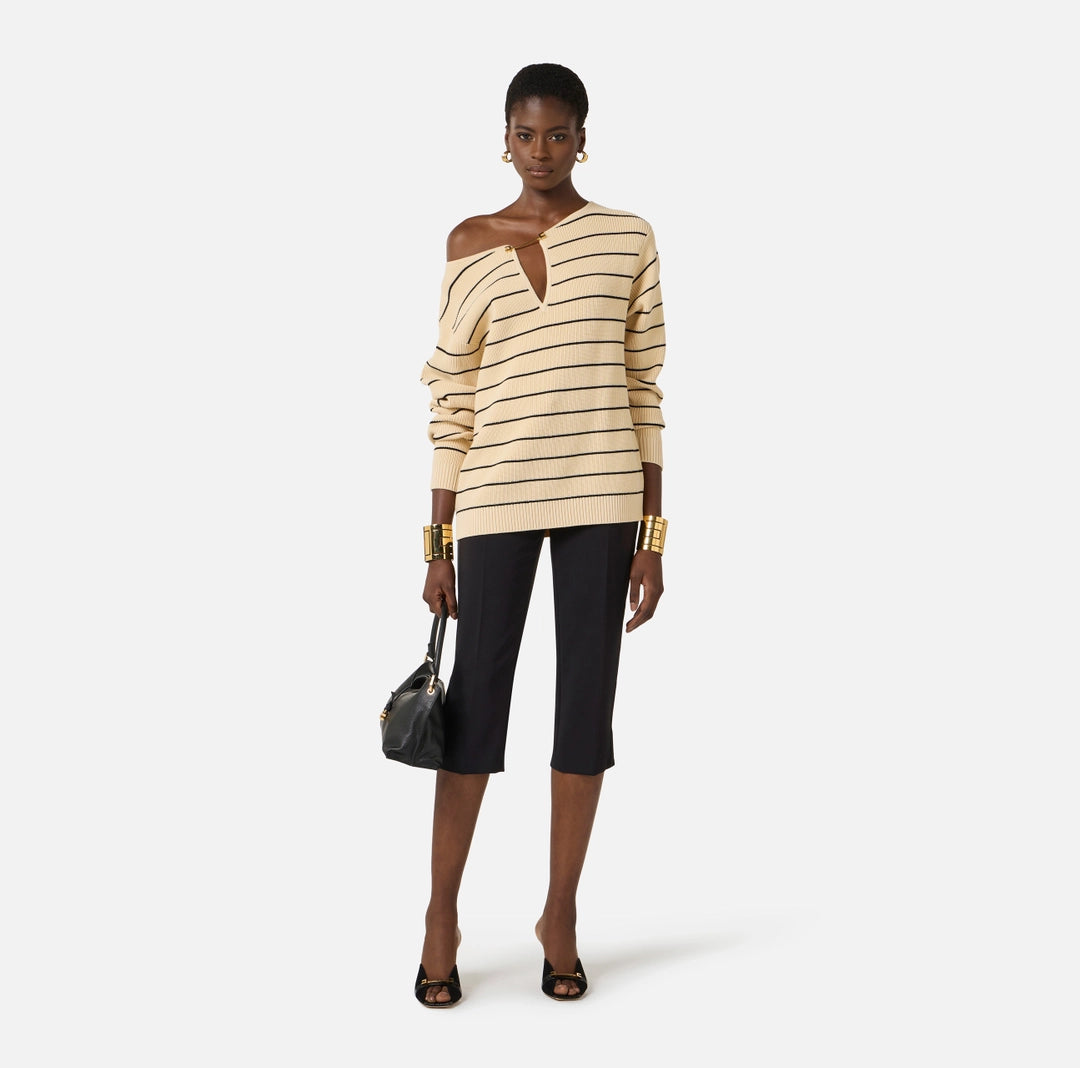 Pullover in maglia a righe MK02S62E2 Elisabetta Franchi