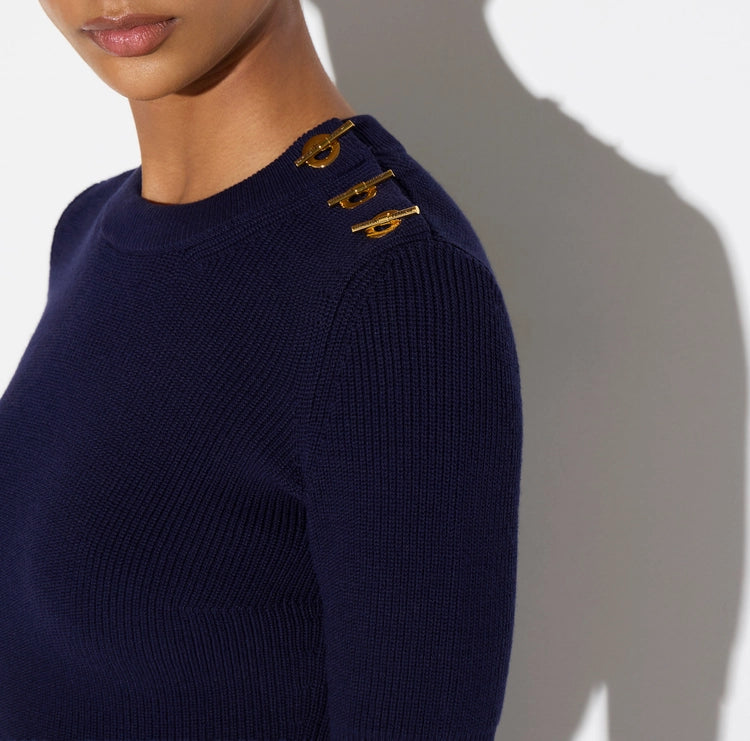 Top in maglia con dettagli gioiello MK02S66E2 Elisabetta Franchi