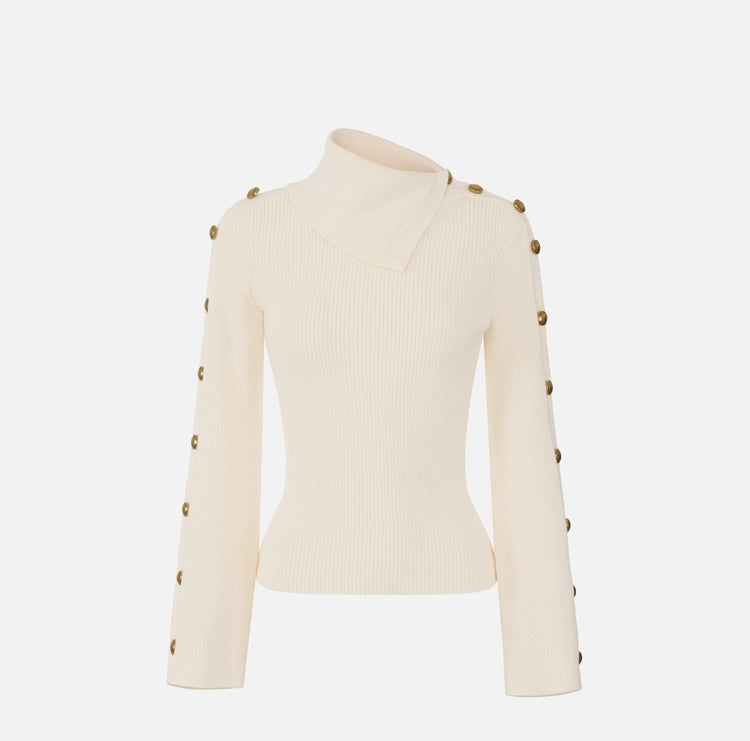 Pullover in maglia con bottoni gioiello MK03S66E2 Elisabetta Franchi