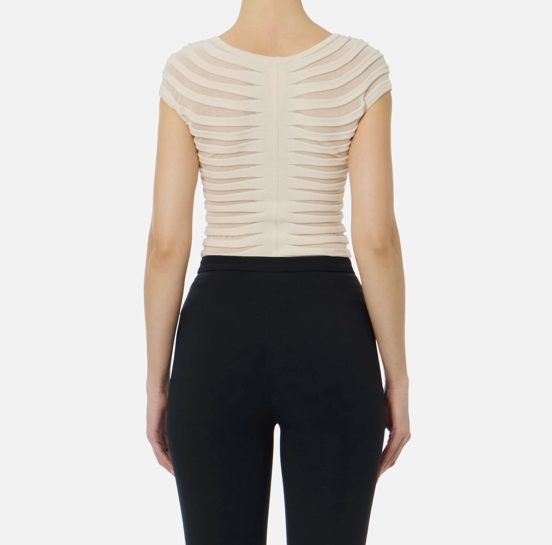 Top in filato di cotone e viscosa MK06T62E2 Elisabetta Franchi