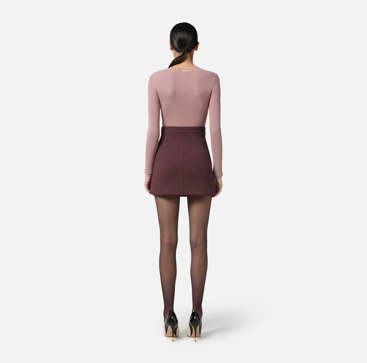 Maglia a costine con logo gioiello MK13B56E2 Elisabetta Franchi
