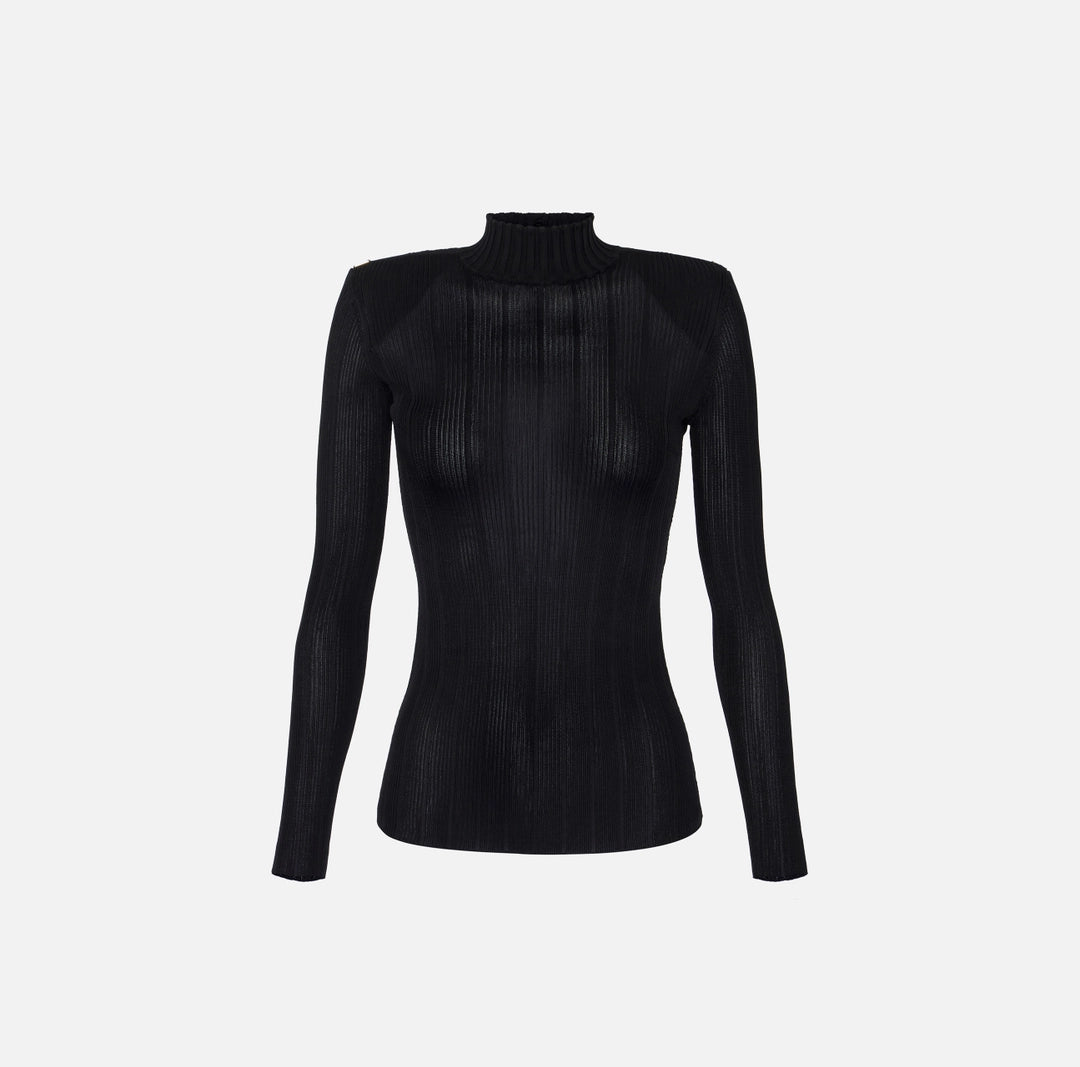 Maglia in filato di viscosa con dettagli logo MK22S56E2 Elisabetta Franchi