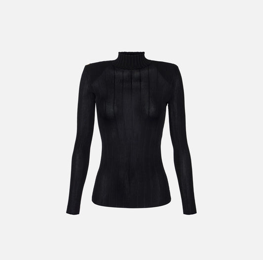 Maglia in filato di viscosa con dettagli logo MK22S56E2 Elisabetta Franchi