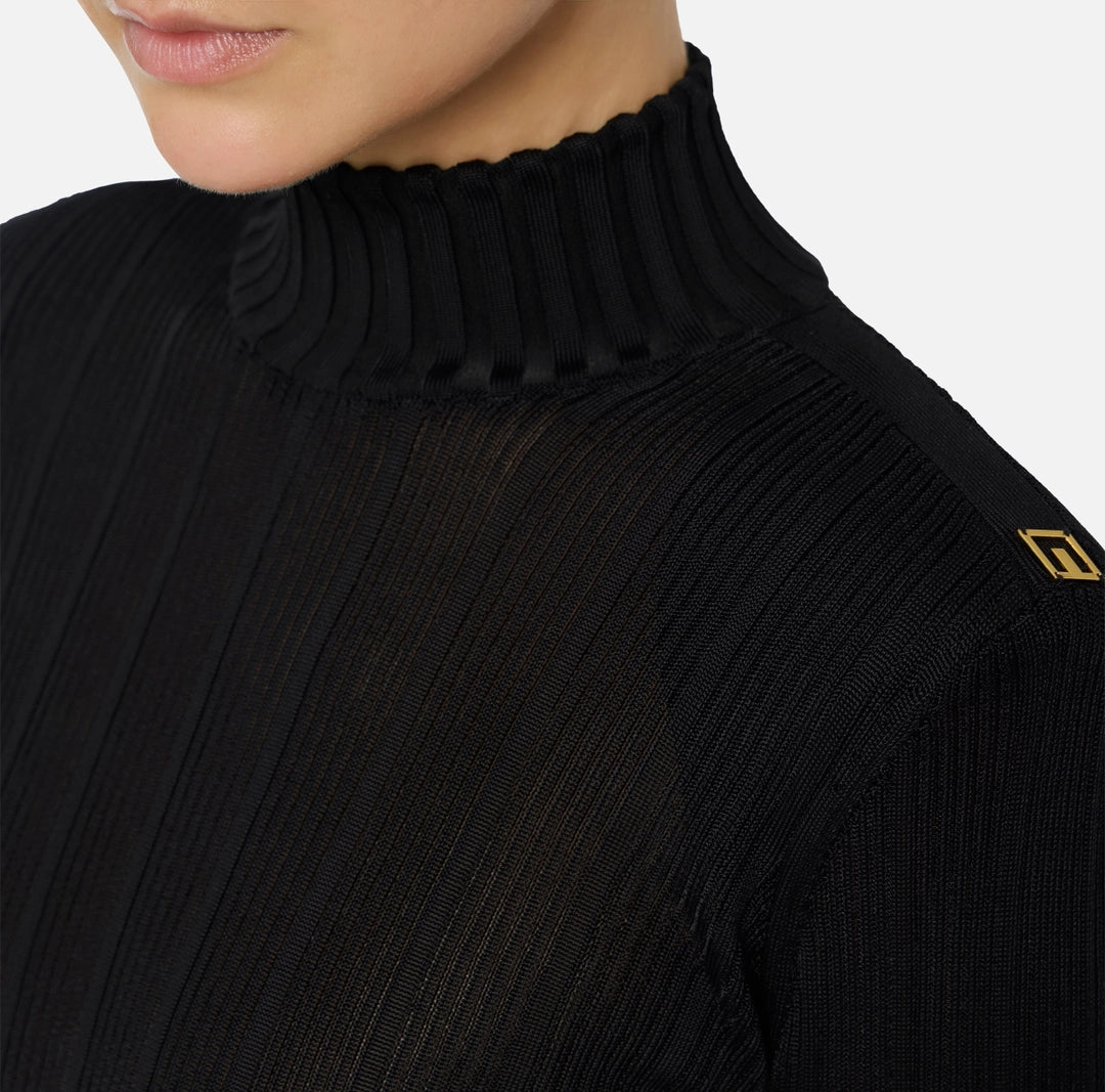 Maglia in filato di viscosa con dettagli logo MK22S56E2 Elisabetta Franchi