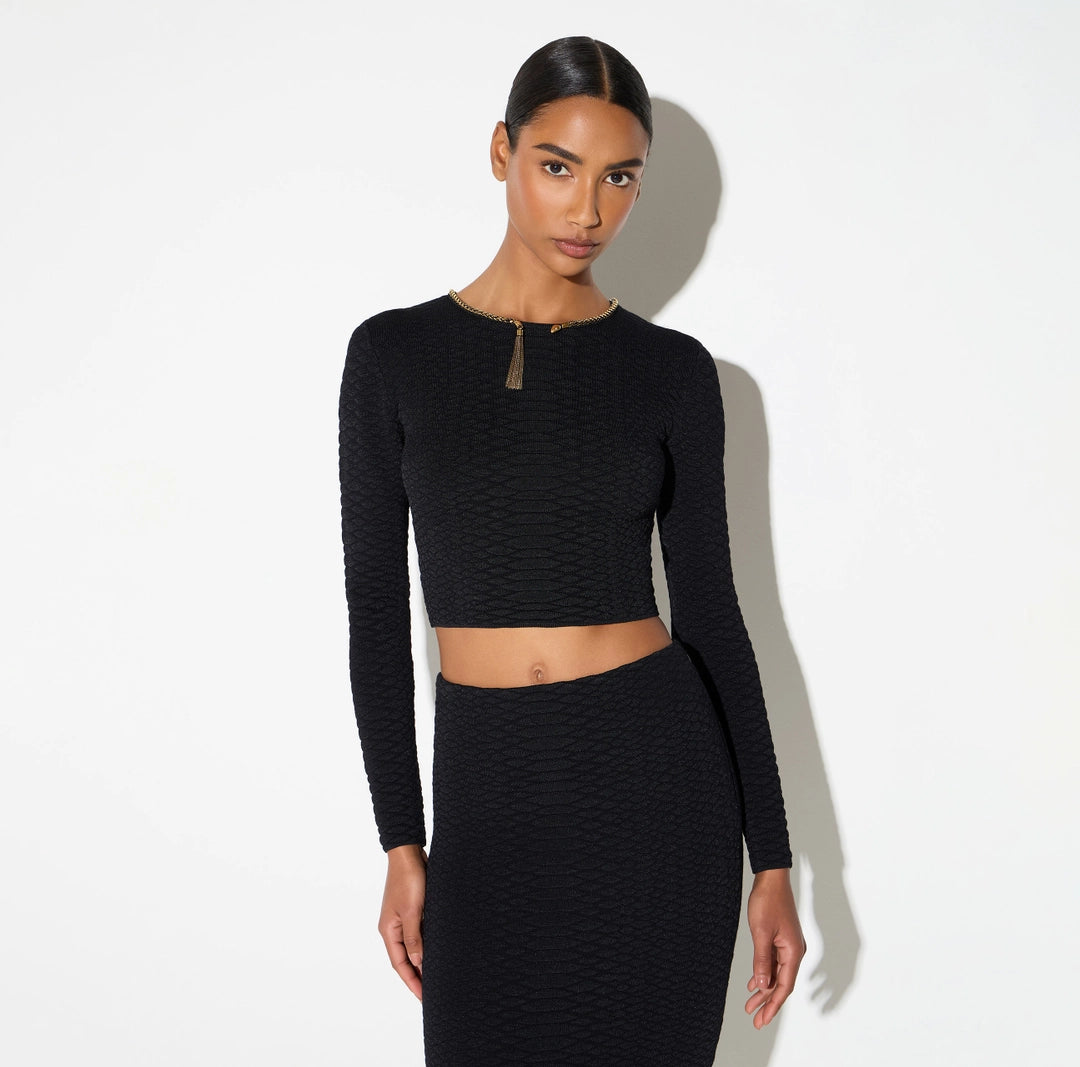 Top in maglia a trama snake MK32S67E2 Elisabetta Franchi