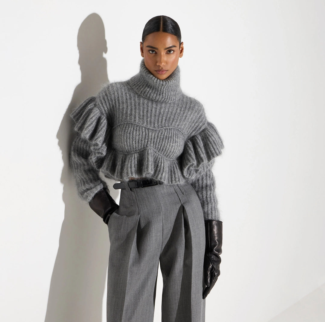 Pullover in maglia con ruches MK43T67E2 Elisabetta Franchi