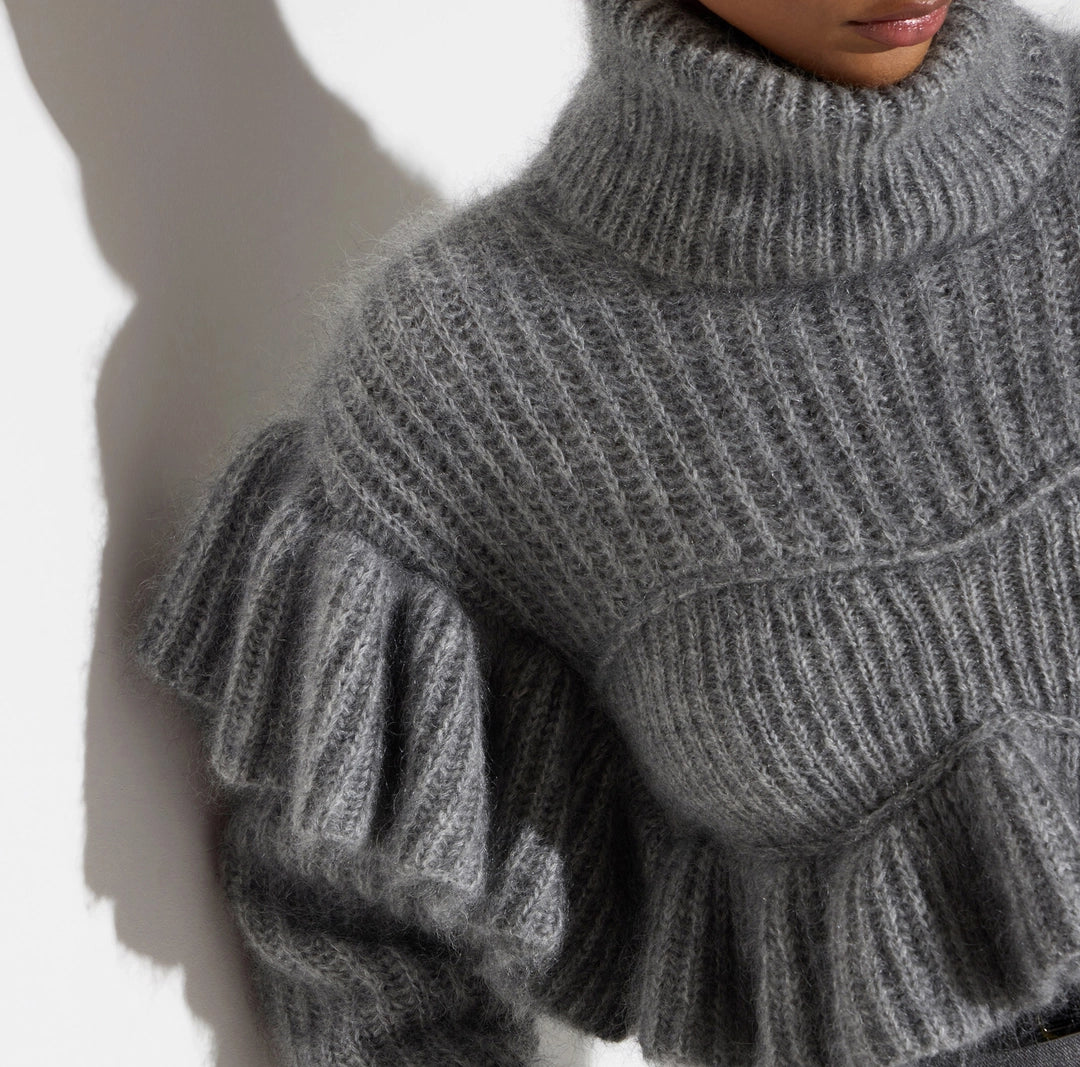 Pullover in maglia con ruches MK43T67E2 Elisabetta Franchi
