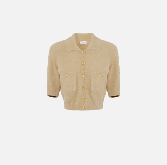 Mini cardigan in maglia con bottoni gioiello MK53T57E2 Elisabetta Franchi