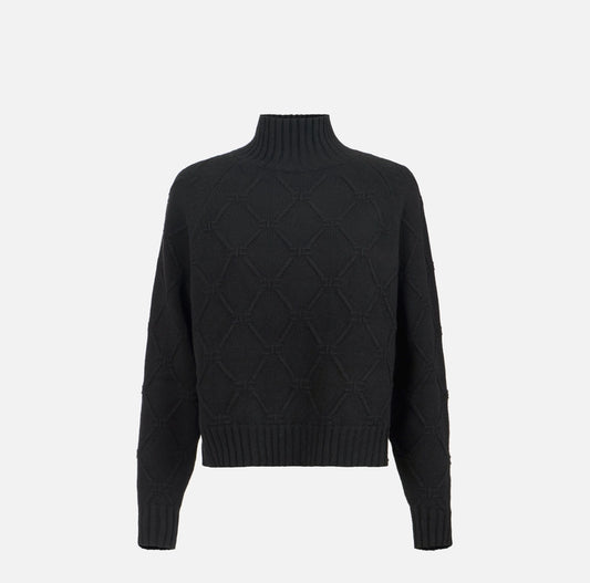 Pullover in maglia con losanghe jacquard MK55T57E2 Elisabetta Franchi