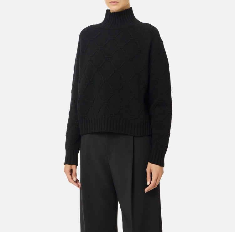 Pullover in maglia con losanghe jacquard MK55T57E2 Elisabetta Franchi