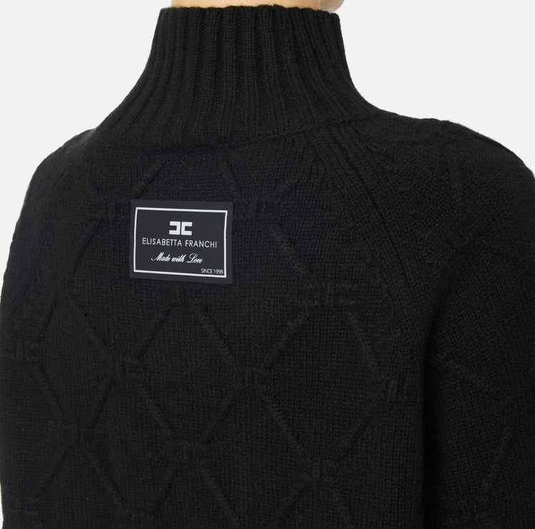 Pullover in maglia con losanghe jacquard MK55T57E2 Elisabetta Franchi