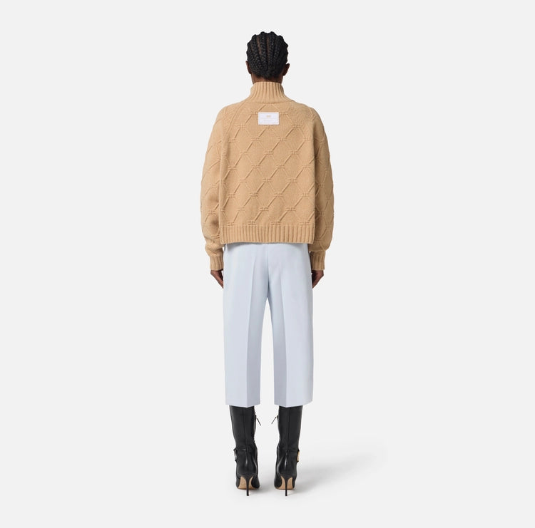 Pullover in maglia con losanghe jacquard MK55T57E2 Elisabetta Franchi