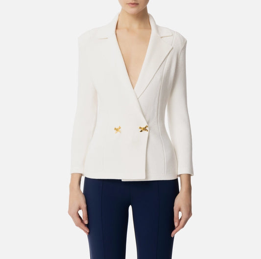 Blazer in maglia con fiocchi gioiello MK64S51E2 Elisabetta Franchi