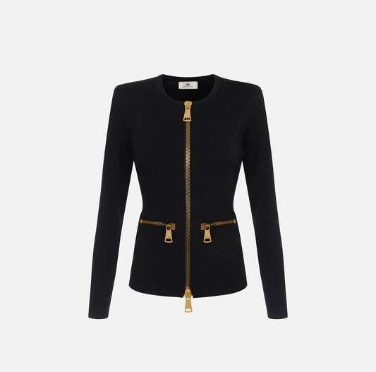 Cardigan in maglia con zip MK68B66E2 Elisabetta Franchi