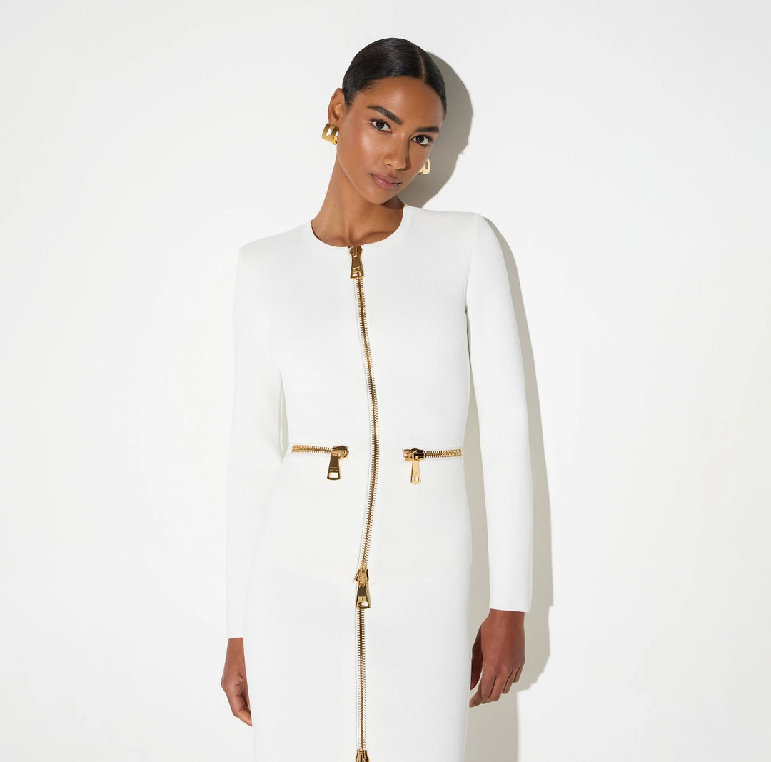 Cardigan in maglia con zip MK68B66E2 Elisabetta Franchi