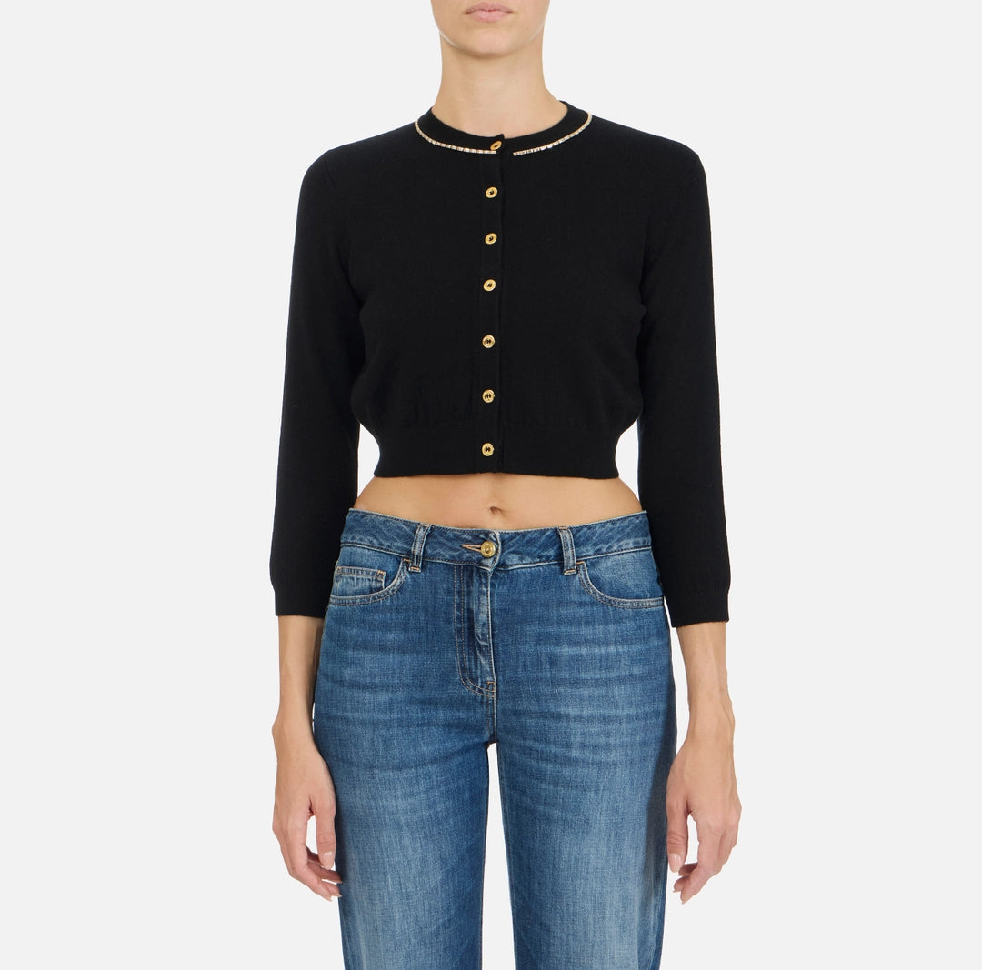 Cardigan in lana e cachemire con strass MK77S57E3 Elisabetta Franchi