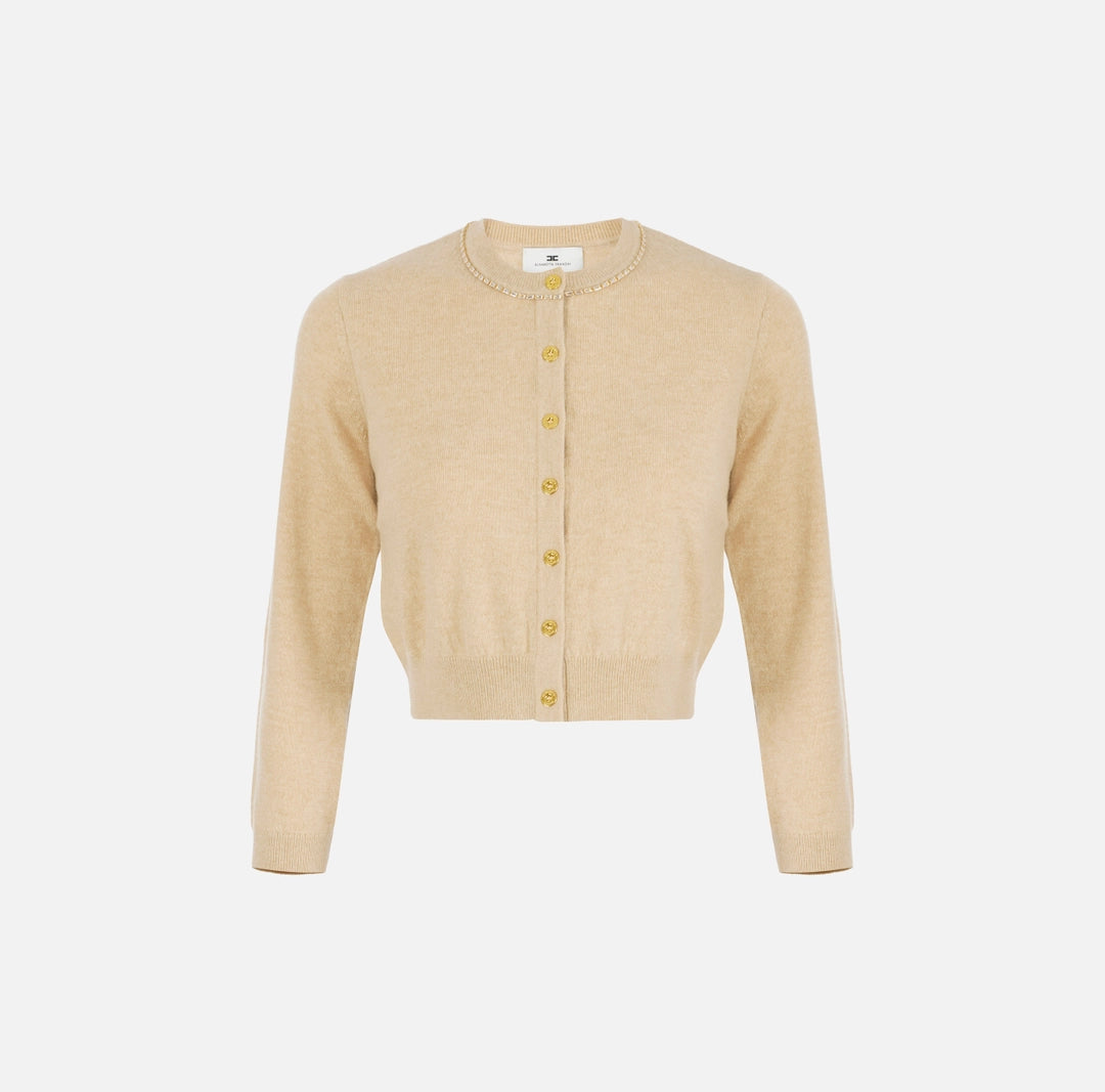 Cardigan in lana e cachemire con strass MK77S57E3 Elisabetta Franchi