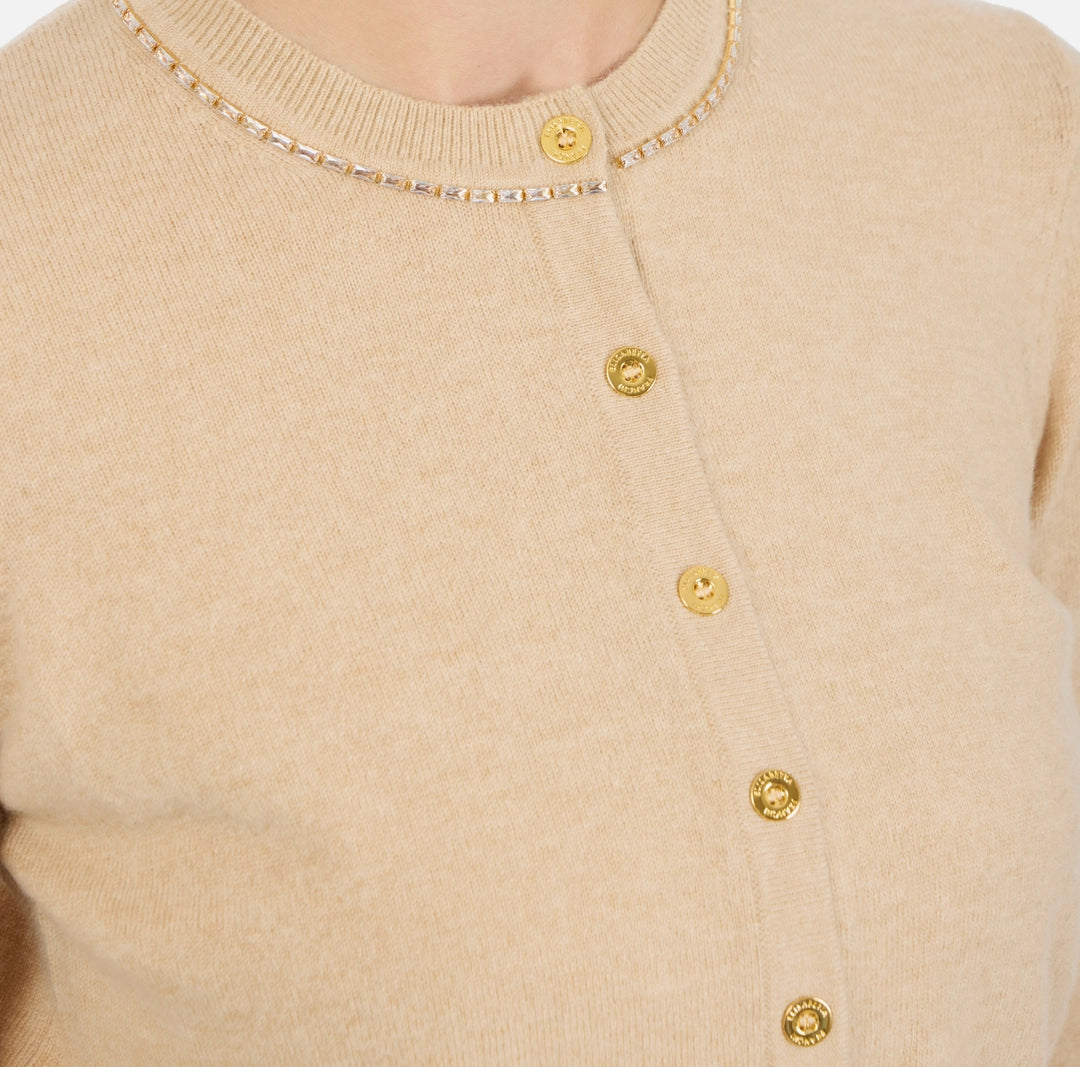 Cardigan in lana e cachemire con strass MK77S57E3 Elisabetta Franchi
