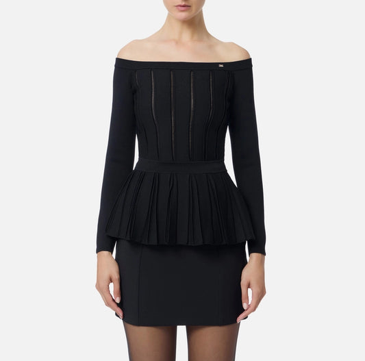 Top in maglia di viscosa con baschina MK92S56E2 Elisabetta Franchi