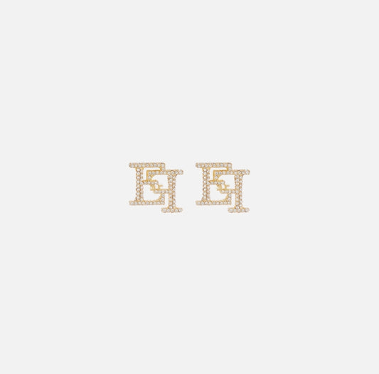 Orecchini con doppio logo OR02A56E2 Elisabetta Franchi