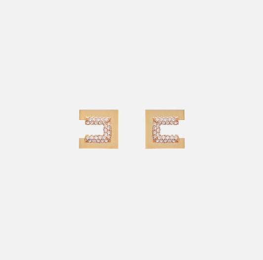 Orecchini logo con strass OR23A66E2 Elisabetta Franchi
