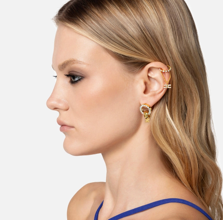 Tris di orecchini a cerchio con strass Elisabetta Franchi