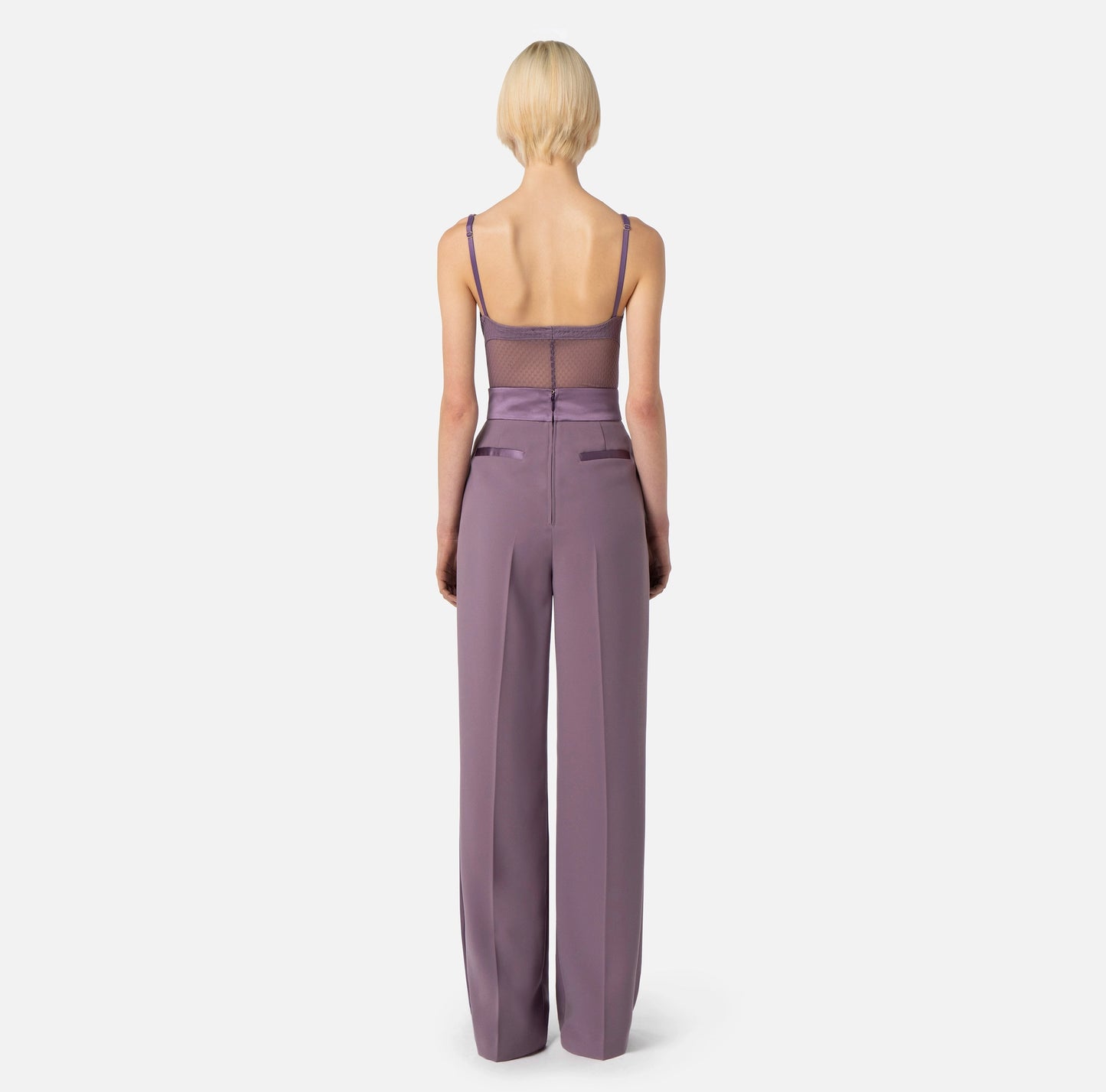 Pantalone in crêpe con fascione ricamato Elisabetta Franchi