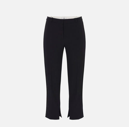 Pantaloni in crêpe leggero con dettagli smoking PA08856E2 Elisabetta Franchi