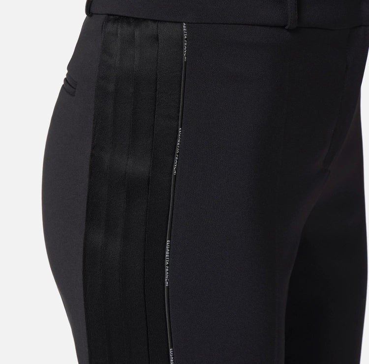 Pantaloni in crêpe leggero con dettagli smoking PA08856E2 Elisabetta Franchi