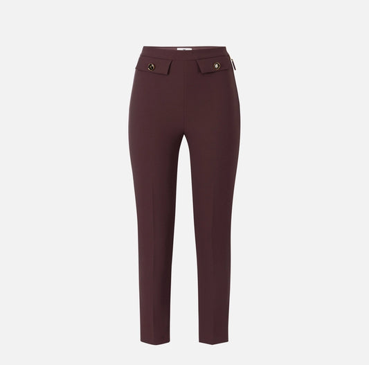Pantaloni in doppio crêpe merlot PA12056E2 Elisabetta Franchi
