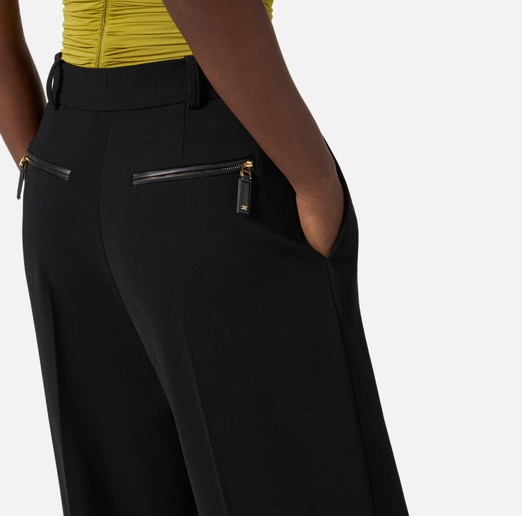 Pantaloni in crêpe fluido PA12456E2 Elisabetta Franchi