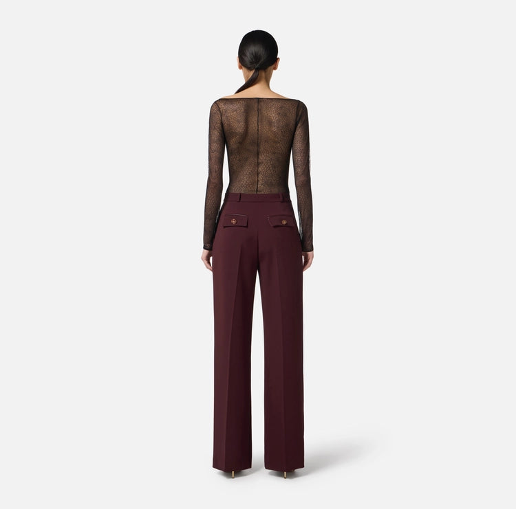 Pantaloni in crêpe leggero con pinces PA12556E2 Elisabetta Franchi