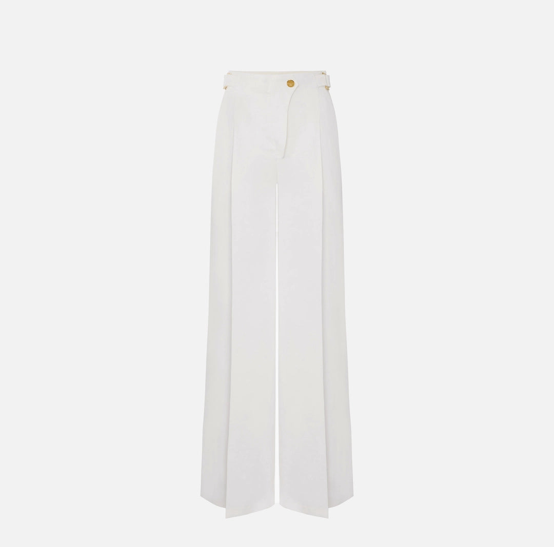 Pantaloni in misto lino con cinturini PA12762E2 Elisabetta Franchi