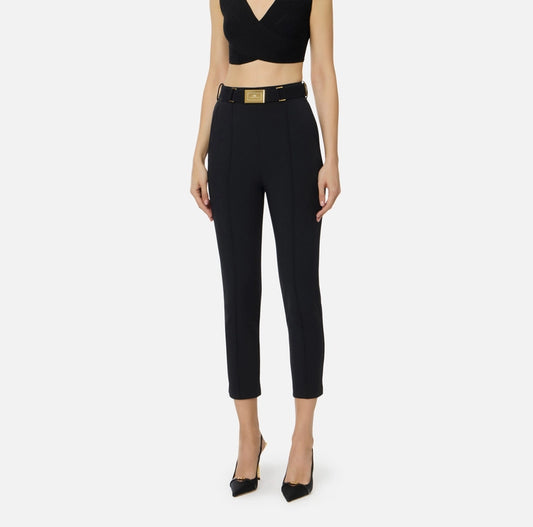 Pantaloni in tessuto tecnico bielastico con cintura PA13261E2 Elisabetta Franchi