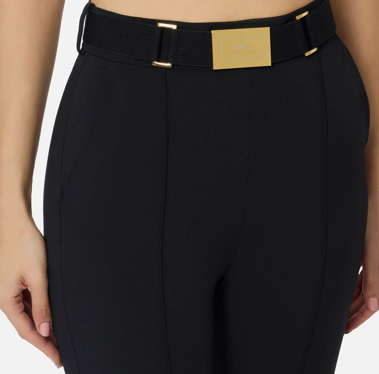 Pantaloni in tessuto tecnico bielastico con cintura PA13261E2 Elisabetta Franchi